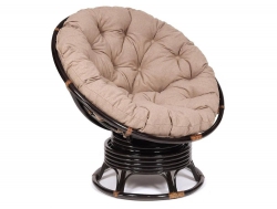 Кресло-качалка Papasan w 23/01 B с подушкой Antique brown, экошерсть Коричневый