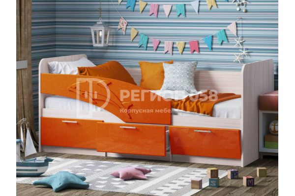Кровать Дельфин МДФ фасад 3D Апельсин